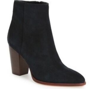 Sam Edelman Blake black suede almond to inside zip ankle boots booties Sz 9‎